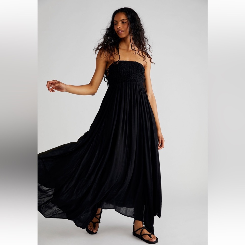 Free People Black Strapless Dress